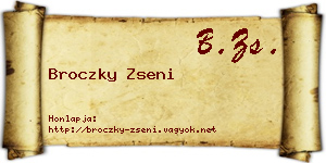 Broczky Zseni névjegykártya